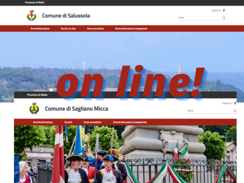 On line i nuovi siti di Salussola e Sagliano Micca
