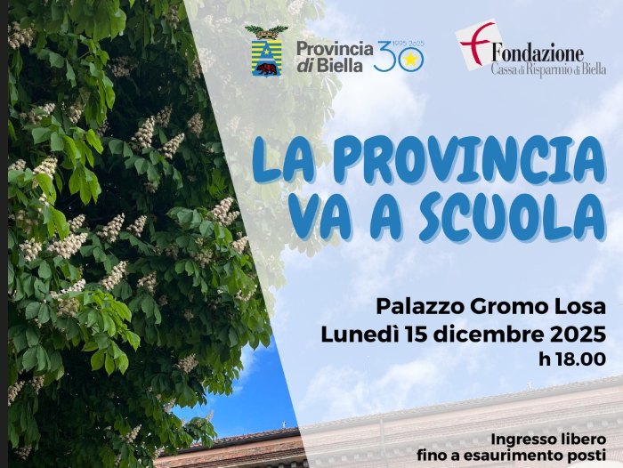Dalle aule al palcoscenico: “La Provincia va a scuola”, a Palazzo Gromo Losa
