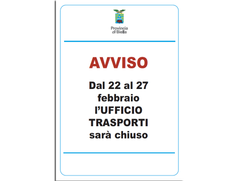 Alcuni giorni di chiusura per l'Ufficio trasporti