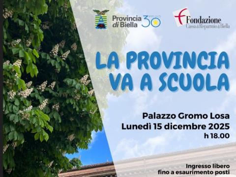 Dalle aule al palcoscenico: “La Provincia va a scuola”, a Palazzo Gromo Losa